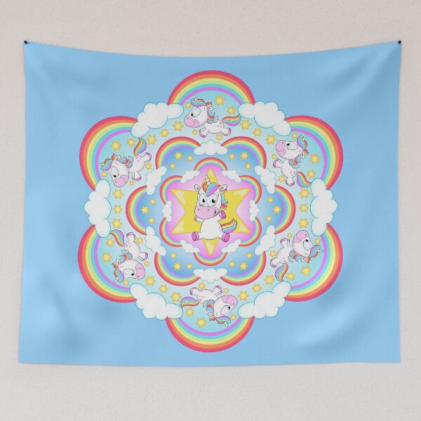 Item preview, Cute rainbow unicorn mandala designed and sold by Christine Wulf.