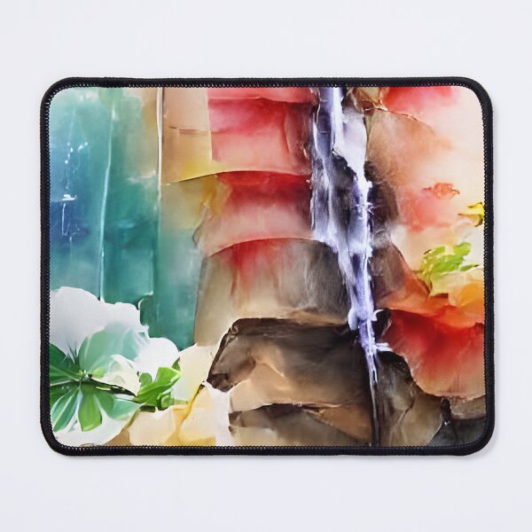 Item preview, title: beautiful waterfall watercolor designed and sold by AIArtwork21.