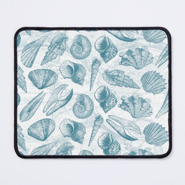 Item preview, Turquoise Vintage Nautical Seashells Summer Pattern designed and sold by CynthiaGraphics.
