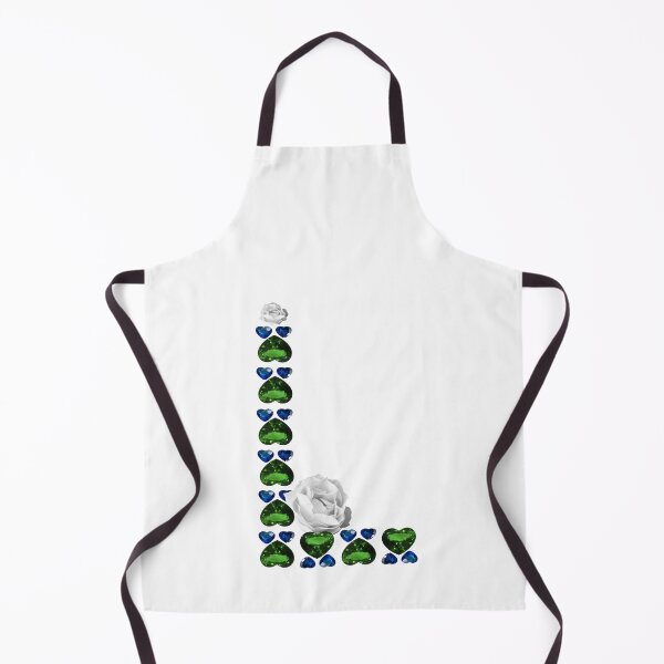 Item preview, Floral Emerald Sapphire Hearts with White Roses Initial Letter L  designed and sold by DigitalGemArt.