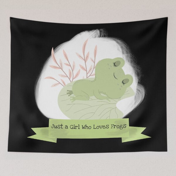 Item preview, Just A Girl Who Loves Frogs Cute Kawaii Frog designed and sold by Paula Helit.