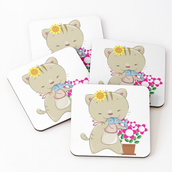 Item preview, Beautiful kitten eating fish. designed and sold by EMIPRINCESS.