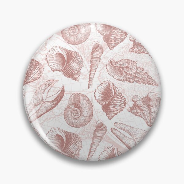 Item preview, Peach Pink Vintage Nautical Seashells Summer Pattern designed and sold by CynthiaGraphics.