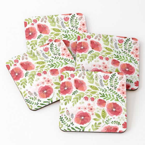 Item preview, Red poppy chintz designed and sold by adenaJ.