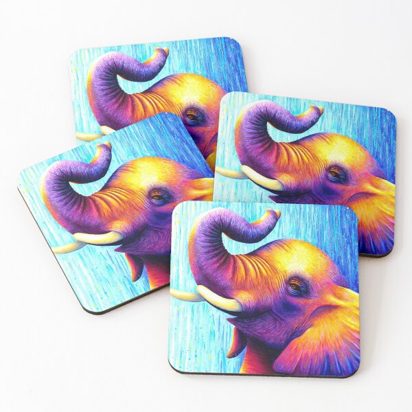 Item preview, Vibrant baby elephant artwork  designed and sold by LukjanovArt.