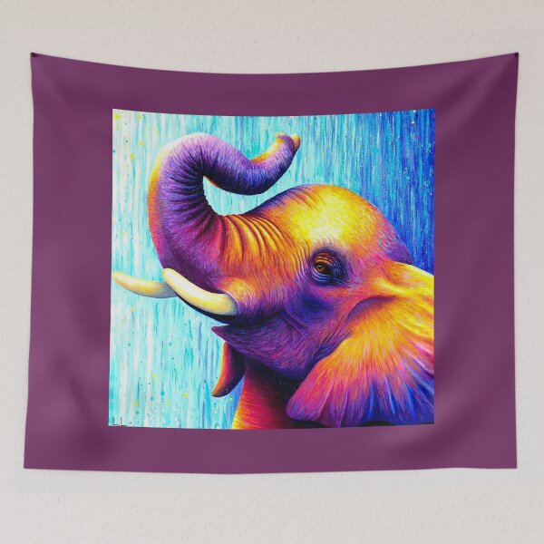 Item preview, Vibrant baby elephant artwork  designed and sold by LukjanovArt.