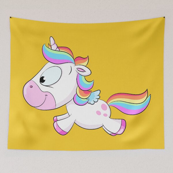 Item preview, Cute running rainbow unicorn designed and sold by Christine Wulf.