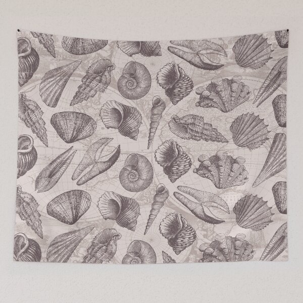 Item preview, Beige Vintage Nautical Seashells Summer Pattern designed and sold by CynthiaGraphics.