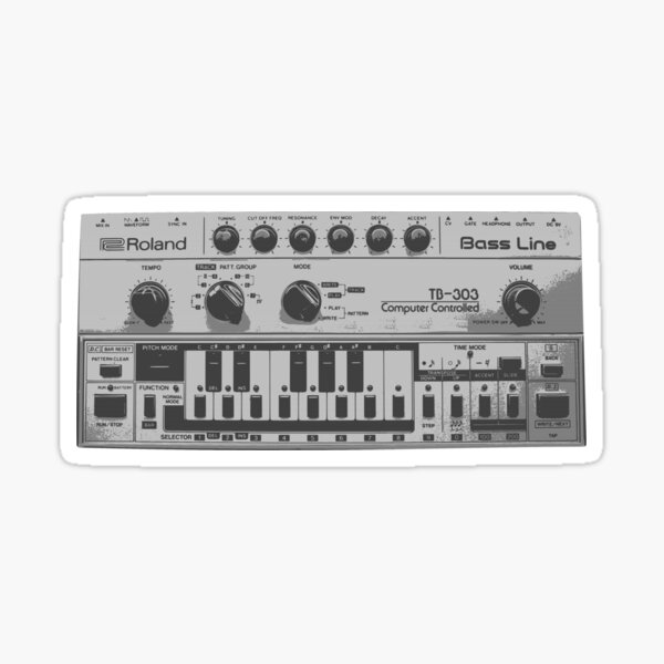 Roland bass Line TB303 - engraved Sticker