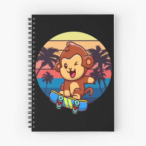 Item preview, Cute monkey is skateboarding on the beach designed and sold by Pyro-Store.