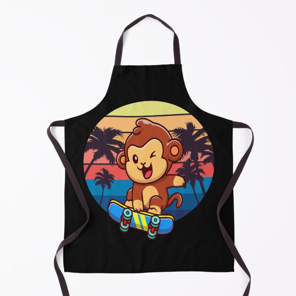 Item preview, Cute monkey is skateboarding on the beach designed and sold by Pyro-Store.