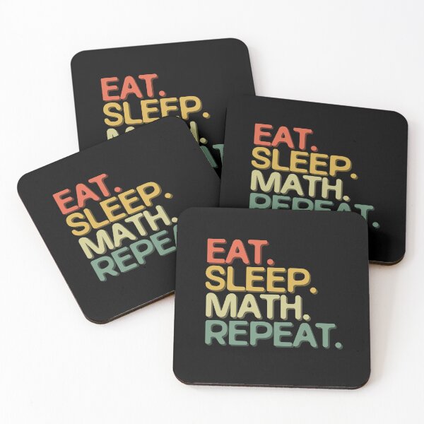 Item preview, Eat Sleep Math Repeat - Funny Retro Vintage Colors Typography Satire designed and sold by FunnyHomeQuotes.