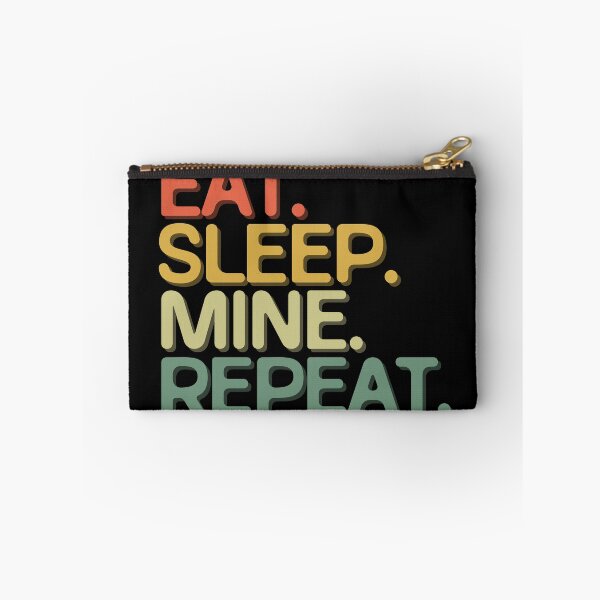 Item preview, Eat Sleep Mine Repeat - Funny Retro Vintage Colors Typography Satire designed and sold by FunnyHomeQuotes.