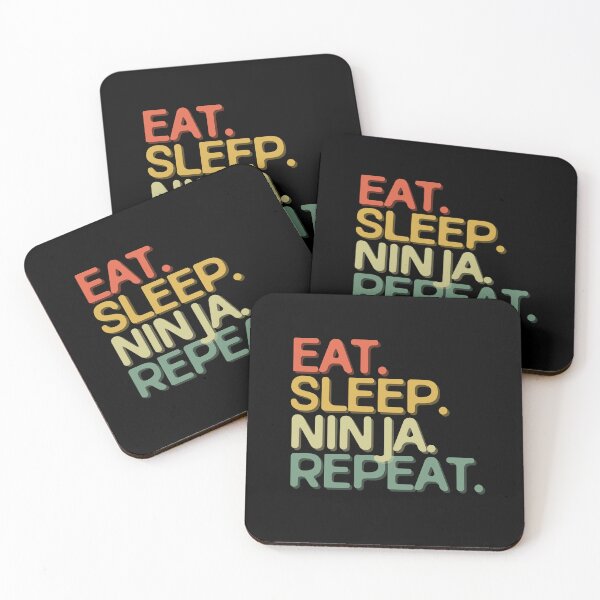 Item preview, Eat Sleep Ninja Repeat - Funny Retro Vintage Colors Typography Satire designed and sold by FunnyHomeQuotes.