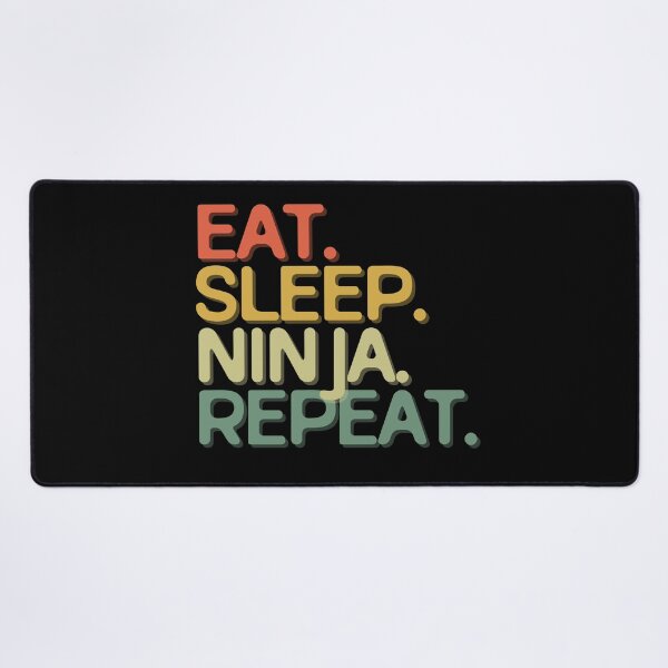Item preview, Eat Sleep Ninja Repeat - Funny Retro Vintage Colors Typography Satire designed and sold by FunnyHomeQuotes.
