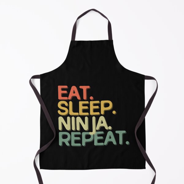 Item preview, Eat Sleep Ninja Repeat - Funny Retro Vintage Colors Typography Satire designed and sold by FunnyHomeQuotes.