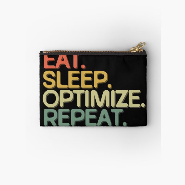 Item preview, Eat Sleep Optimize Repeat - Funny Retro Vintage Colors Typography Satire designed and sold by FunnyHomeQuotes.