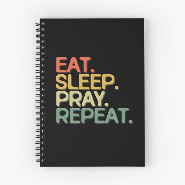 Item preview, Eat Sleep Pray Repeat - Funny Retro Vintage Colors Typography Satire designed and sold by FunnyHomeQuotes.