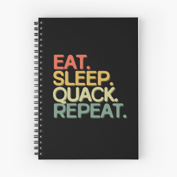 Item preview, Eat Sleep Quack Repeat - Funny Retro Vintage Colors Typography Satire designed and sold by FunnyHomeQuotes.