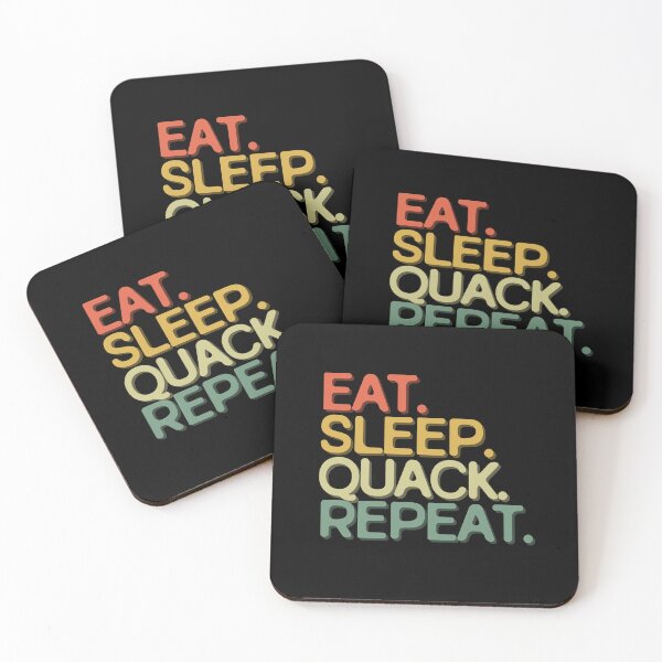 Item preview, Eat Sleep Quack Repeat - Funny Retro Vintage Colors Typography Satire designed and sold by FunnyHomeQuotes.