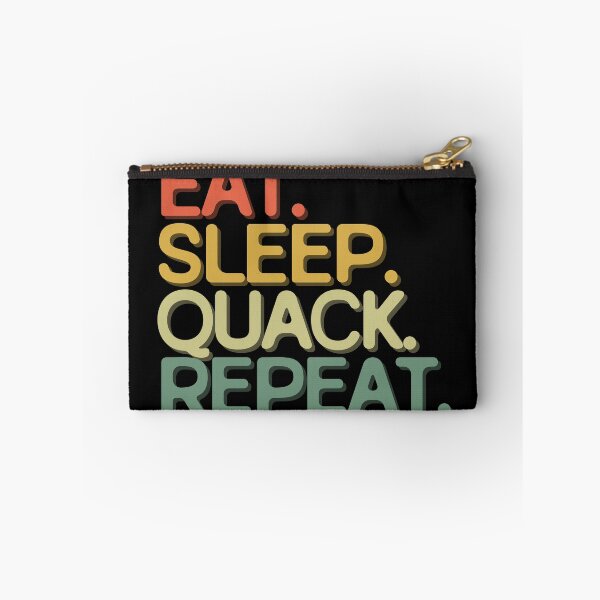 Item preview, Eat Sleep Quack Repeat - Funny Retro Vintage Colors Typography Satire designed and sold by FunnyHomeQuotes.
