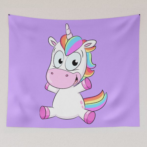 Item preview, Cute sitting rainbow unicorn designed and sold by Christine Wulf.