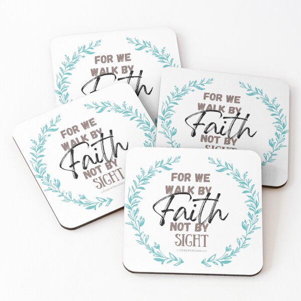 Item preview, For we Walk by Faith Bible Verse 2 Corinthians 5:7 designed and sold by LanrivArtStudio.