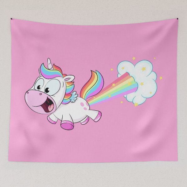 Item preview, Cute farting rainbow unicorn designed and sold by Christine Wulf.