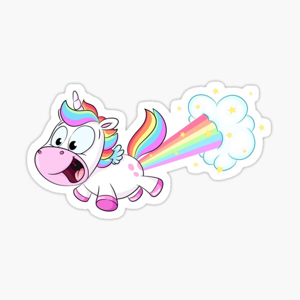 Item preview, Cute farting rainbow unicorn designed and sold by Christine Wulf.