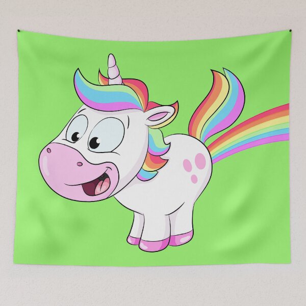 Item preview, Cute farting rainbow unicorn designed and sold by Christine Wulf.