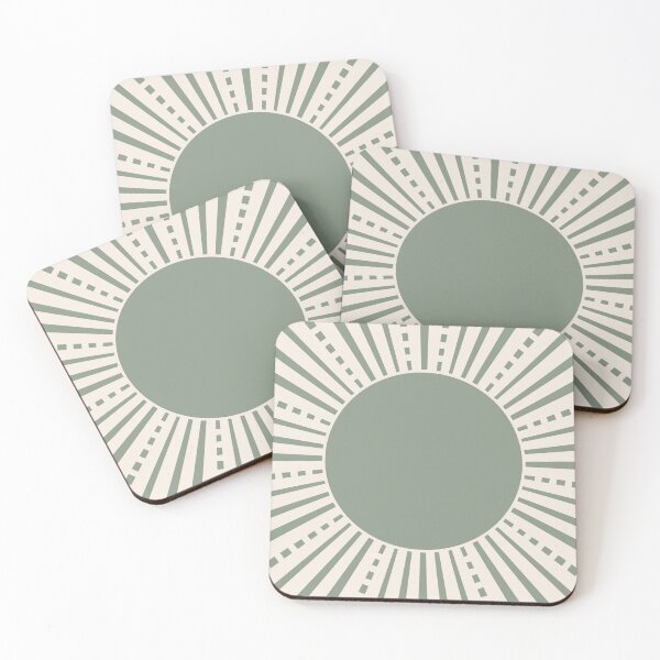 Item preview, Geometric Sun in Sage Green designed and sold by ArticraftShop.