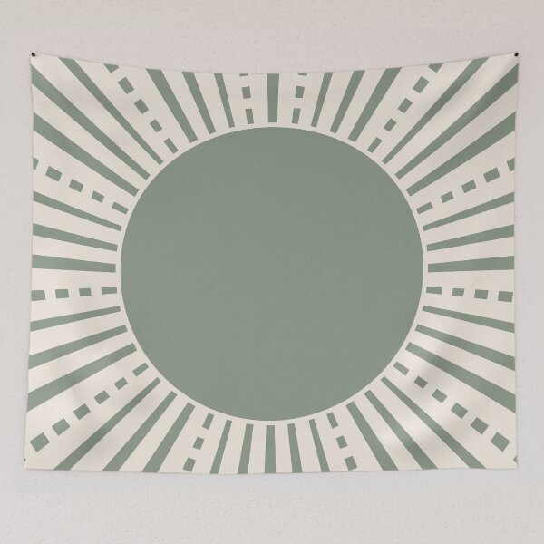 Item preview, Geometric Sun in Sage Green designed and sold by ArticraftShop.