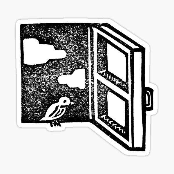 A bird at my window Sticker