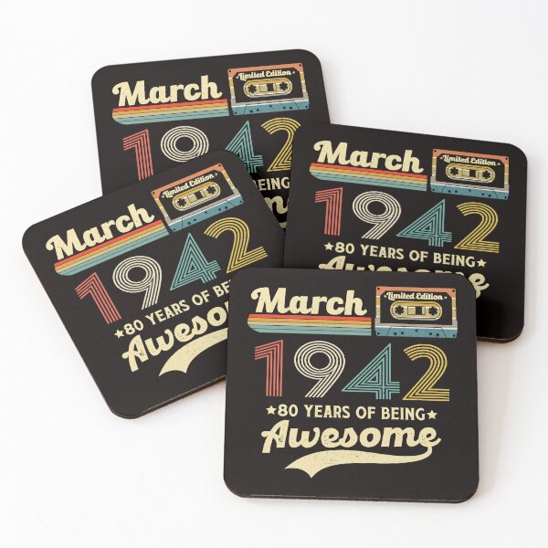 Item preview, Vintage 80th march birthday, limited edition one of a kind gift for grandpa  designed and sold by Majesticoo.