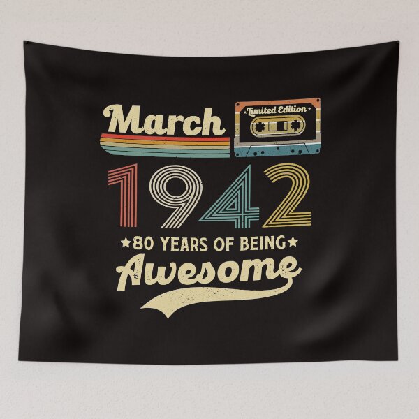 Item preview, Vintage 80th march birthday, limited edition one of a kind gift for grandpa  designed and sold by Majesticoo.