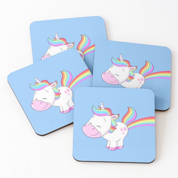 Item preview, Cute farting rainbow unicorn designed and sold by Christine Wulf.
