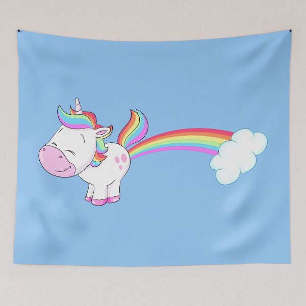 Item preview, Cute farting rainbow unicorn designed and sold by Christine Wulf.