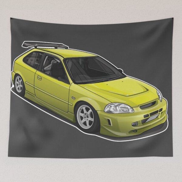 Item preview, Civic EK9 Yellow Hatchback Coupe designed and sold by carvect-id.