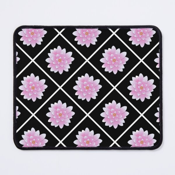 Artikelvorschau, Lotus Array Pink on Black Repeat 5748 entworfen und verkauft von Art in My Loft.