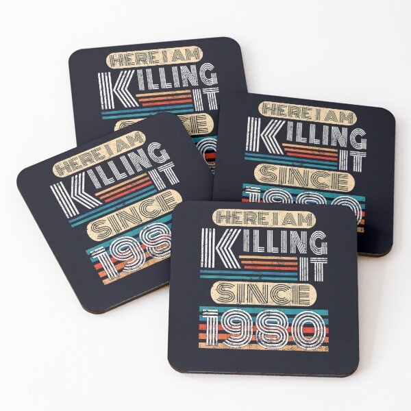 Item preview, Born In 1980 Vintage Retro Here I Am Killing It Since 1980 designed and sold by DeannaMarks.