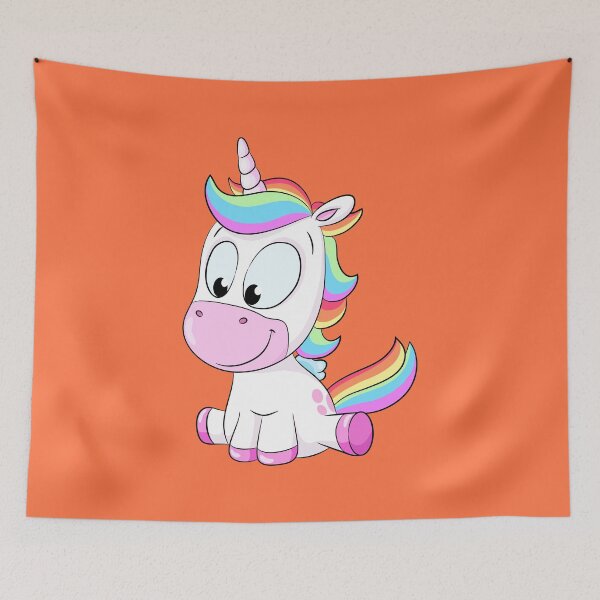 Item preview, Cute sitting rainbow unicorn designed and sold by Christine Wulf.