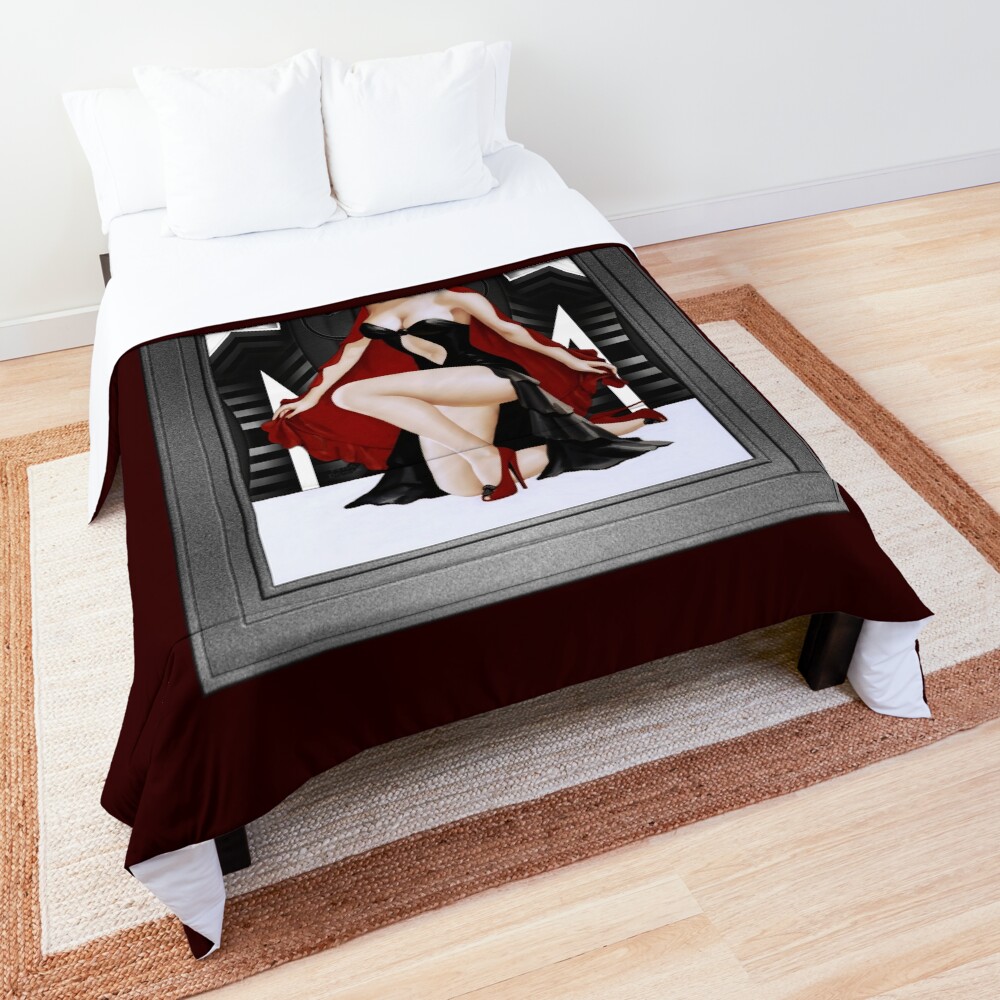 The Red Cape by Peter Driben - A Dynamic Beauty 3 The Red Cape by Peter Driben Remastered Vintage Retro Xzendor7 Art Reproductions Decorative Art Print Comforter
