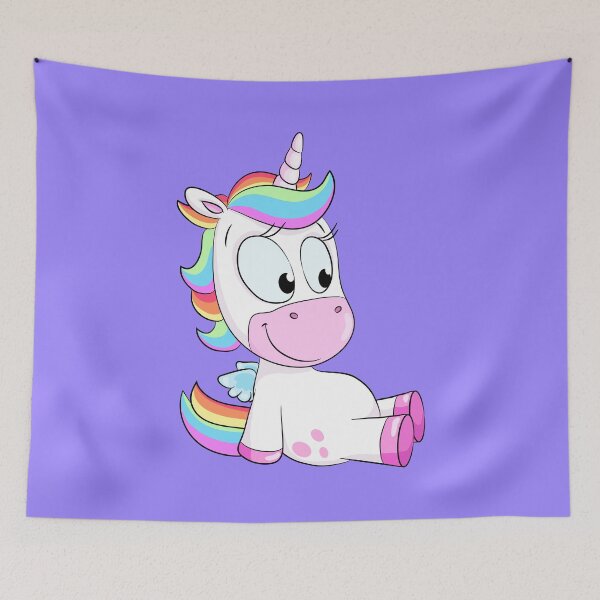 Item preview, Cute sitting rainbow unicorn designed and sold by Christine Wulf.