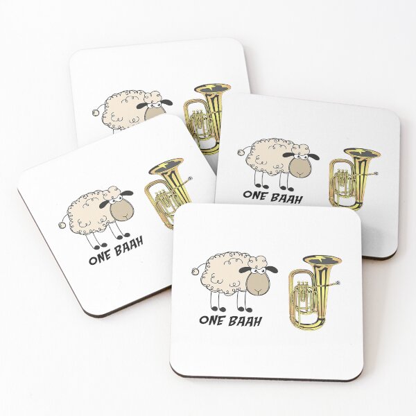 Item preview, One baah Sheep Funny Tuba Player Pun designed and sold by ibarrbeat.