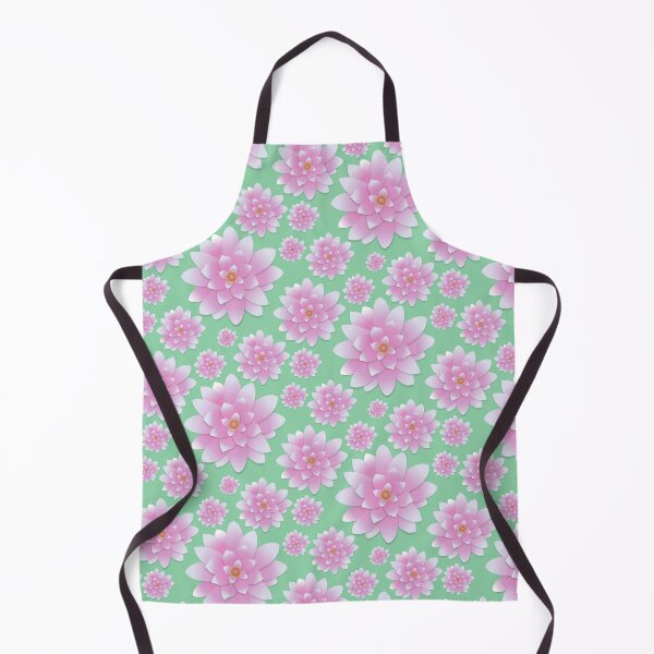 Item preview, Tossed Pink Lotus on Mint Half-Drop Repeat 5748 designed and sold by Art in My Loft.