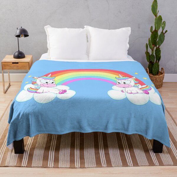 Item preview, Two unicorns on clouds in front of rainbow designed and sold by Christine Wulf.