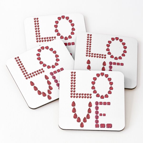 Item preview, Ruby Gemstone July Birthstone Red the word Love designed and sold by DigitalGemArt.