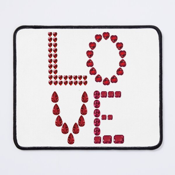 Item preview, Ruby Gemstone July Birthstone Red the word Love designed and sold by DigitalGemArt.