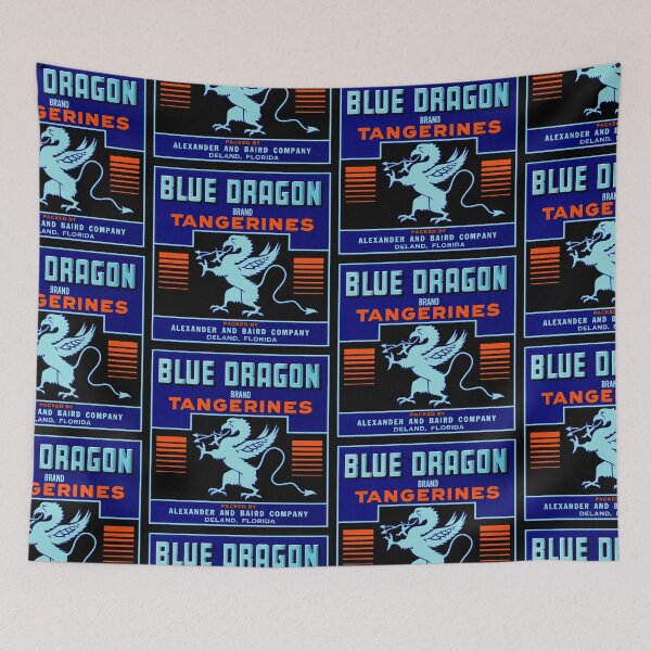 Item preview, Vintage Blue Dragon Tangerines Citrus Crate Label Retro Artwork designed and sold by MtWoodsonSales.
