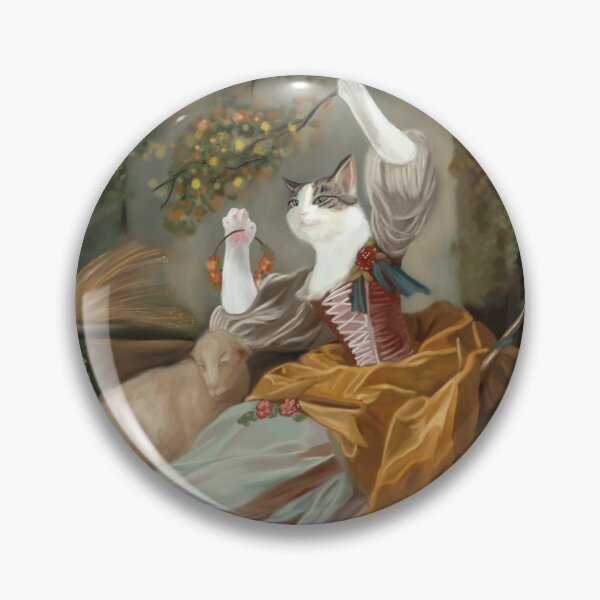 Item preview, Ivy As The Shepherdess Whimsical Cat Painting designed and sold by Wondersofwhimsy.